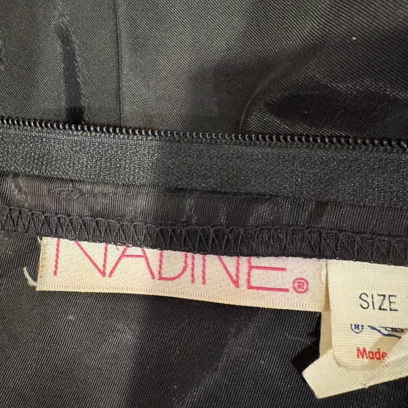 Vintage | 1980's Nadine LBD Black Strapless Cocktail Dress Size 7/8 - Picture 8 of 14